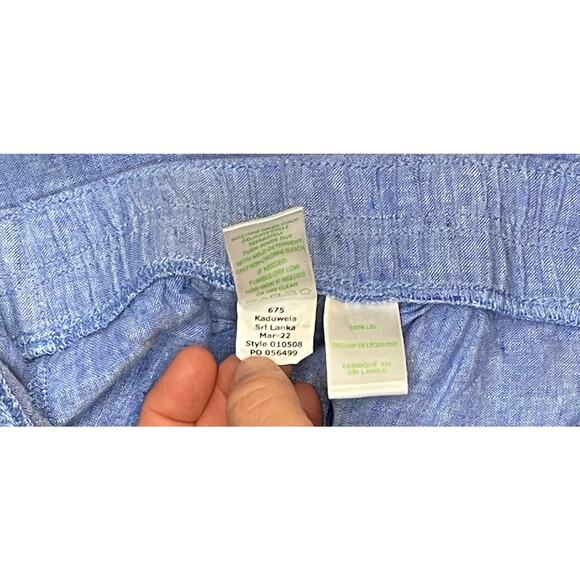 Lilly Pulitzer 100% Linen Scalloped Hem Shorts Sz L Chambray Blue NWOT coastal - Picture 8 of 8